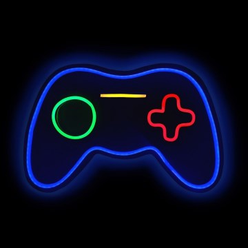 2Kids Toys - Decoración de pared neón LED con forma de gamepad LED/5W/USB