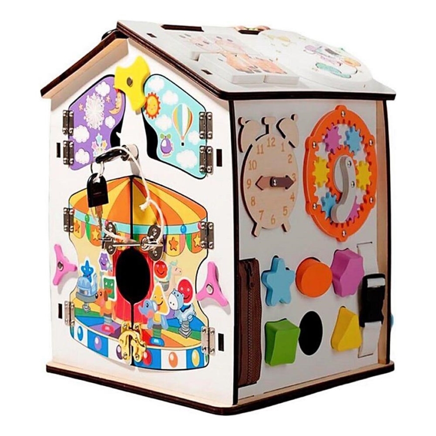 2Kids Toys - Tablero de actividades en forma de casita, blanco