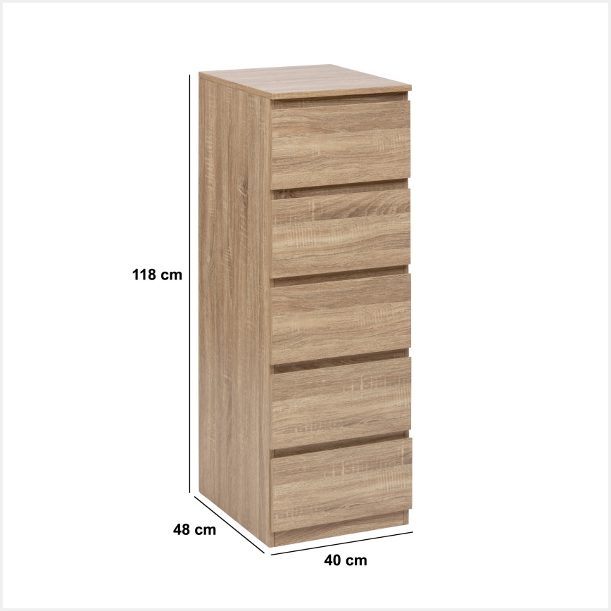 5five - Cómoda HEIM 40x118x48 cm marrón
