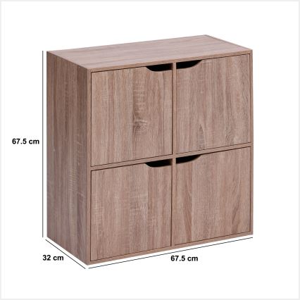 5five - Cómoda TIDY 68x68x32 cm marrón