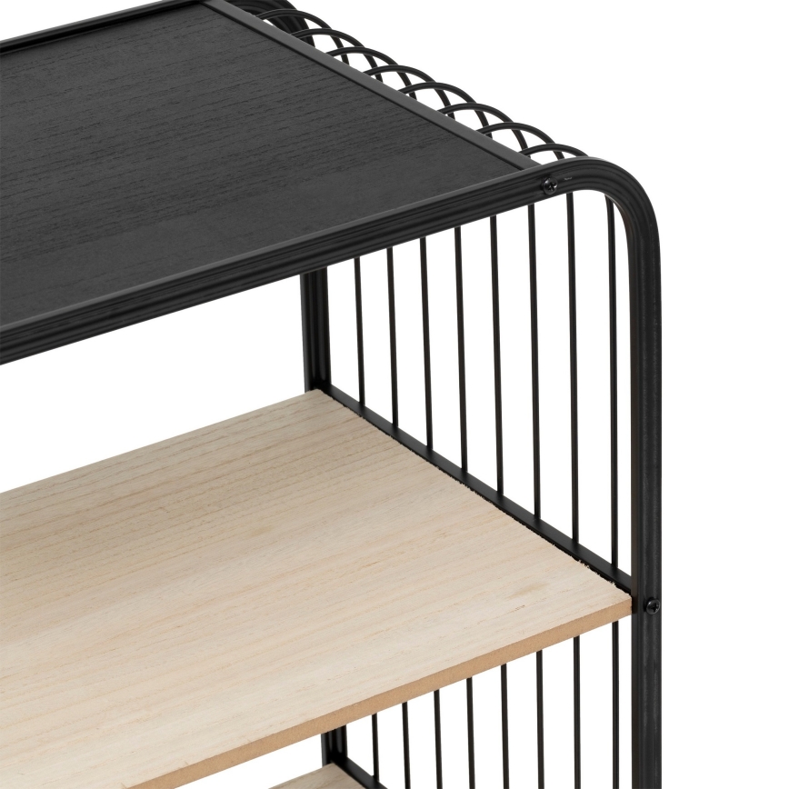 5five - Mesa auxiliar/estante móvil COLGE 74x43 cm negro/beige