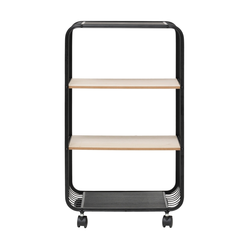 5five - Mesa auxiliar/estante móvil COLGE 74x43 cm negro/beige