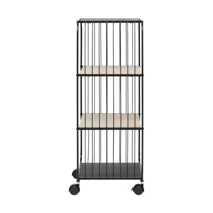 5five - Mesa auxiliar/estante móvil COLGE 74x43 cm negro/beige