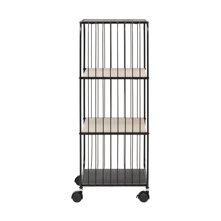 5five - Mesa auxiliar/estante móvil COLGE 74x43 cm negro/beige
