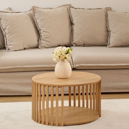 5five - Mesa de centro VINKY, diámetro 60 cm, marrón