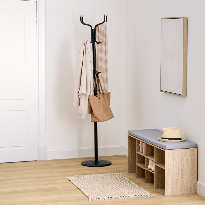 5five - Perchero de pie RAFU 178x43 cm negro