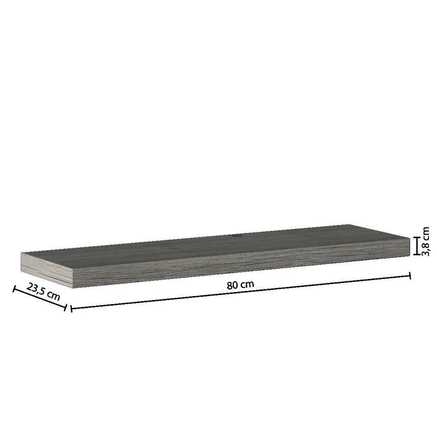 5five - Repisa de pared HYLE 80x24 cm roble gris