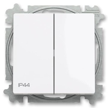 ABB 3559T-A52940 500 - Interruptor doble de escalera sin marco n.º 6+6 ZONI IP44 blanco