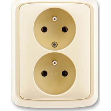 ABB 5512A-2349 C - Toma de corriente doble para uso doméstico con marco TANGO 250V marfil