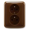ABB 5512A-2349 H - Enchufe doble para uso doméstico con marco TANGO 250V marrón