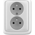 ABB 5512A-2349 S - Toma de corriente doble para uso doméstico con marco TANGO 250 V gris
