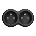 Adaptador de enchufe 2x 10 A, negro