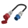 Adaptador para vehículos eléctricos CEE 16A (azul, monofásico) a CEE 16A