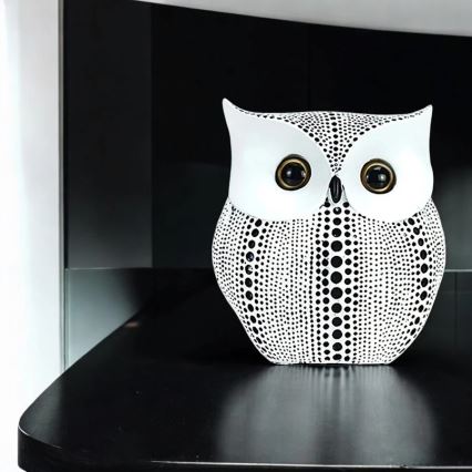 Adorno de mesa 15 cm blanco/negro