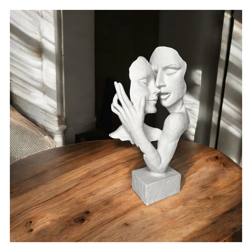 Adorno de mesa 29x9x17 cm, de resina, color blanco
