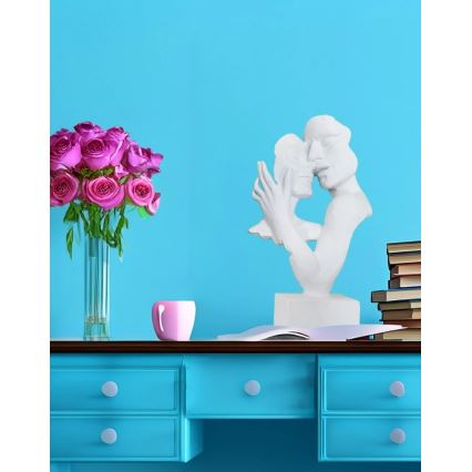 Adorno de mesa 29x9x17 cm, de resina, color blanco