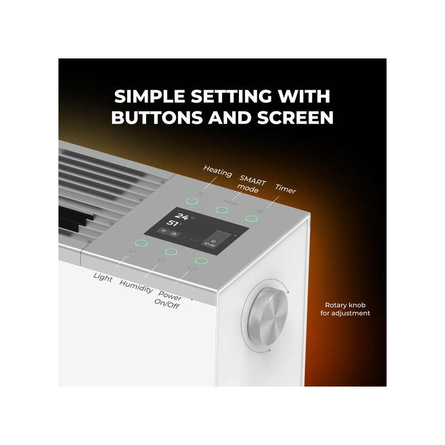 AENO - Calefactor/convector eléctrico inteligente 1000/2000W blanco