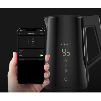 AENO - Hervidor eléctrico inteligente con pantalla LED 1,7 l 2200W/230V negro
