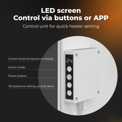 AENO - Panel infrarrojo eléctrico inteligente 500W temporizador/termostato Wi-Fi blanco