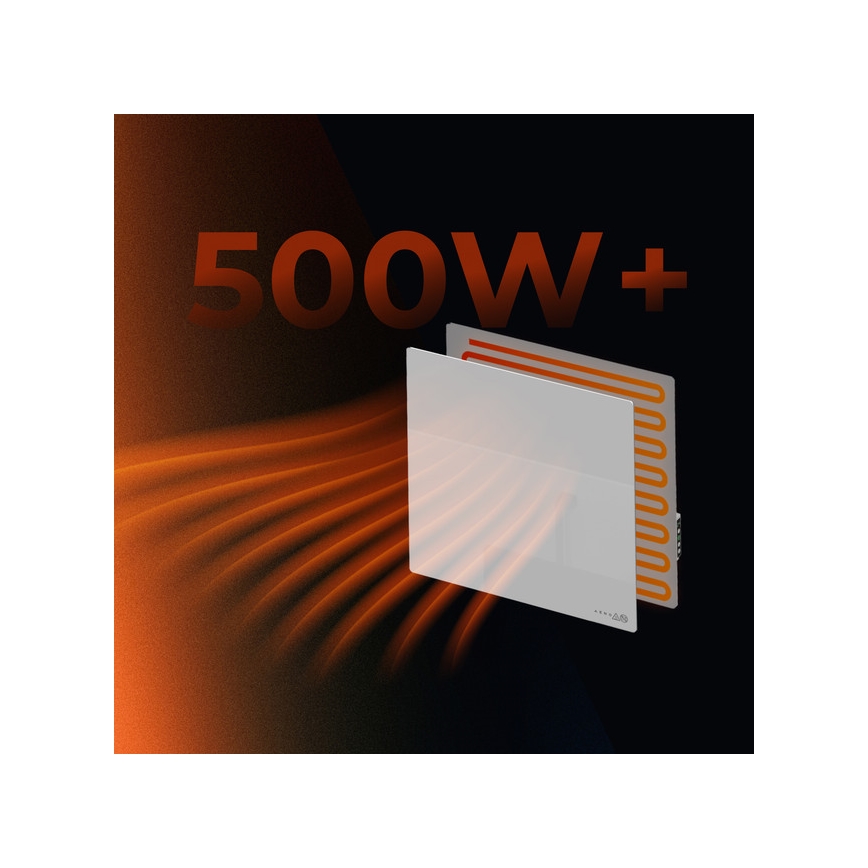 AENO - Panel infrarrojo eléctrico inteligente 500W temporizador/termostato Wi-Fi blanco