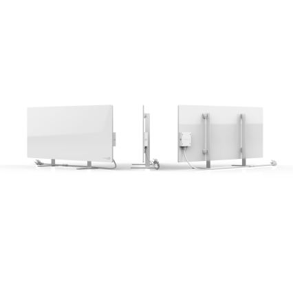 AENO - Panel infrarrojo eléctrico inteligente 700W con temporizador/termostato, IP44, Wi‑Fi, blanco