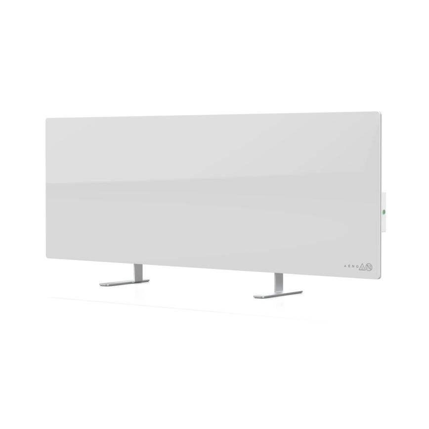 AENO - Panel infrarrojo eléctrico inteligente 700W con temporizador/termostato, IP44, Wi‑Fi, blanco