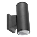 Aigostar - Aplique de pared exterior 2xGU10/35W/230V negro IP65 redondo