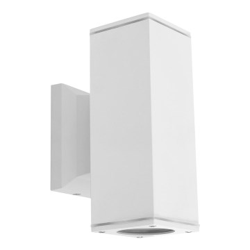 Aigostar - Aplique de pared para exterior 2xGU10/230V IP65 blanco, de diseño cuadrado