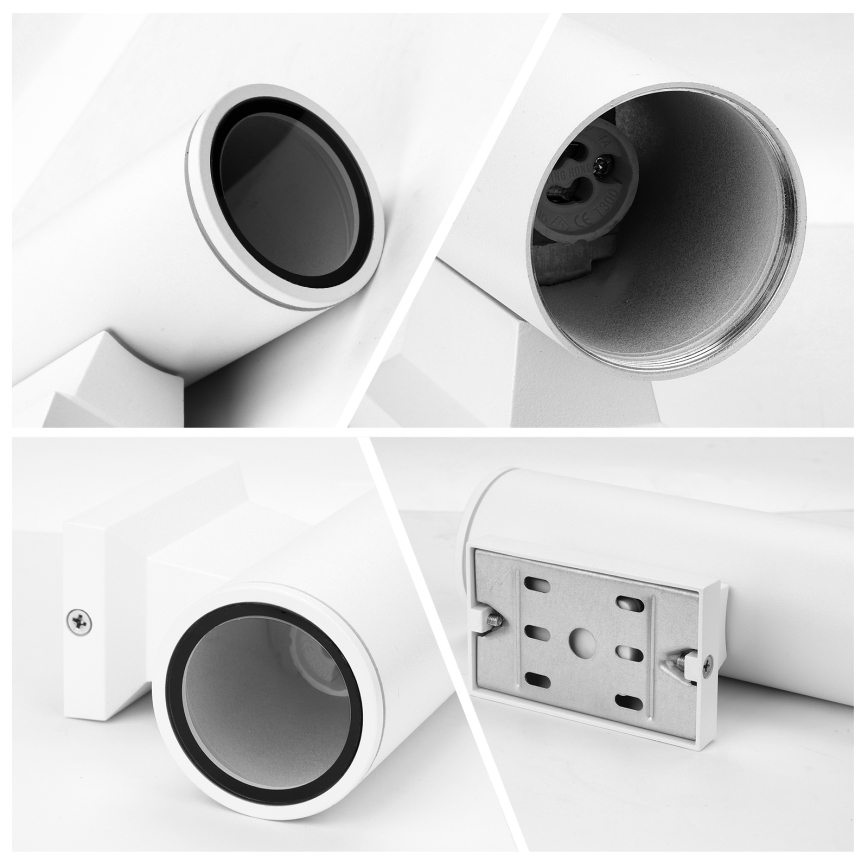 Aigostar - Aplique de pared para exterior 2xGU10/230V IP65 blanco redondo