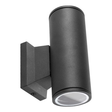 Aigostar - Aplique de pared para exterior 2xGU10/35W/230V IP65 negro redondo