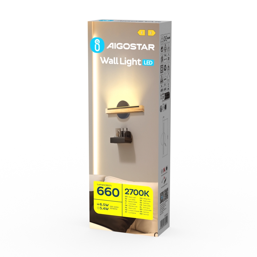 Aigostar - Aplique LED LED/6,5W/230V 2700K