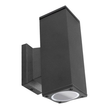Aigostar - Aplique mural exterior 2xGU10/230V IP65 negro cuadrado