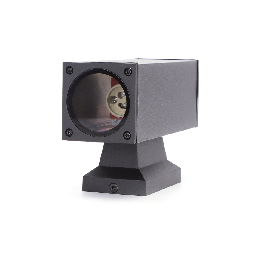 Aigostar - Aplique mural exterior 2xGU10/230V IP65 negro cuadrado