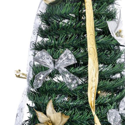 Aigostar - Árbol de Navidad LED para exterior 80xLED 1,2m IP44 blanco/dorado, luz blanca fría