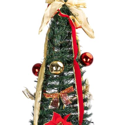 Aigostar - Árbol de Navidad exterior LED 80xLED 1,2m IP44 rojo/dorado blanco cálido