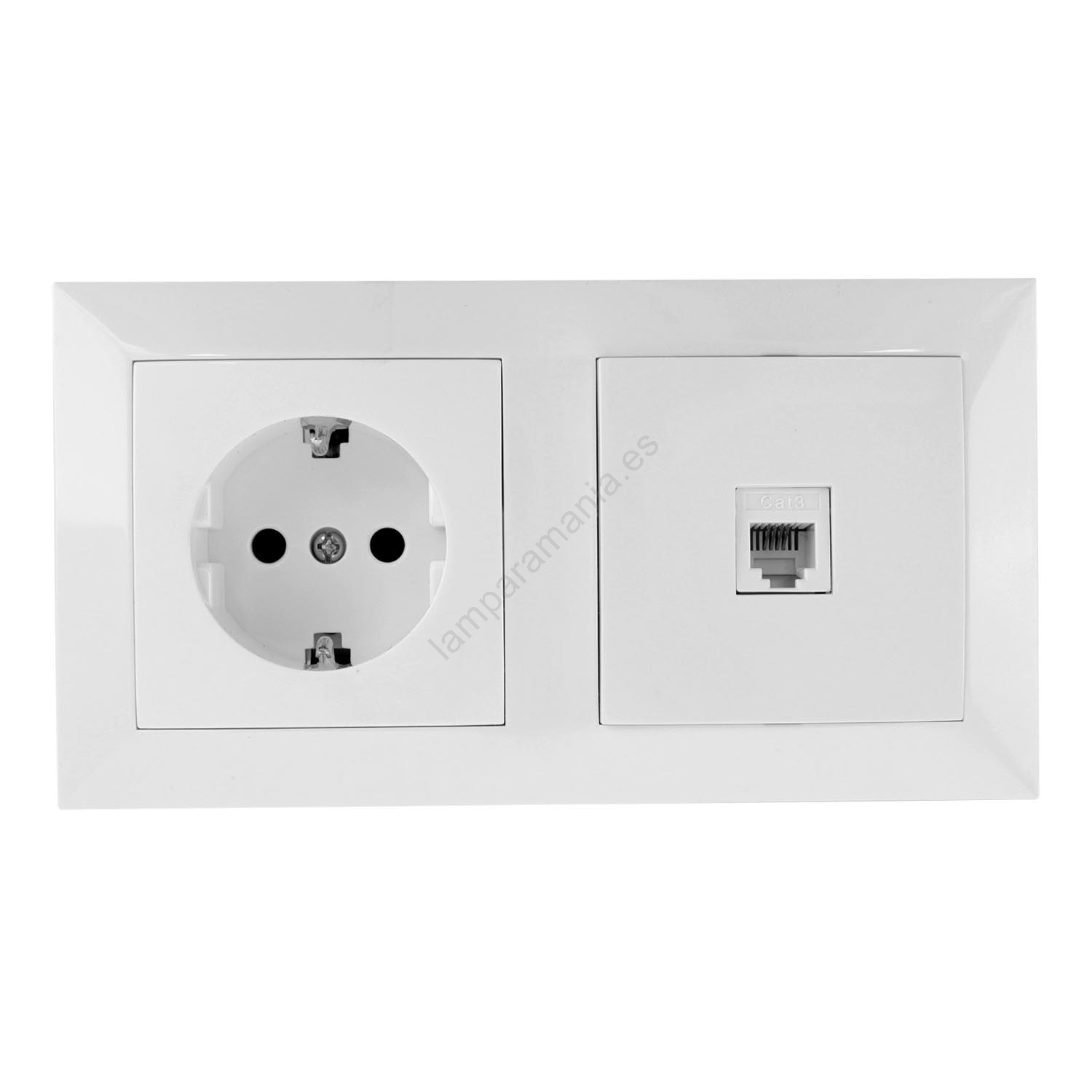 Aigostar - Base Ethernet (RJ45) y enchufe SCHUKO con marco blanco ...