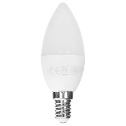 Aigostar - Bombilla LED RGBW regulable C37 E14/6W/230V 3000K + mando a distancia