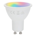 Aigostar - Bombilla LED RGBW regulable GU10/4,8W/230V 3000K + mando a distancia