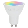 Aigostar - Bombilla LED RGBW regulable GU10/6W/230V 3000K + mando a distancia