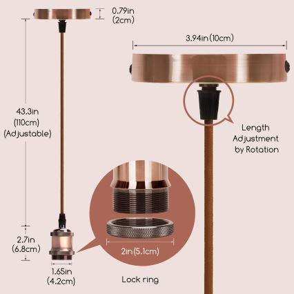 Aigostar - Cable de alimentación 1xE27/60W/230V de cobre