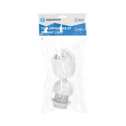 Aigostar - Cable de alimentación 1xE27/60W/250V blanco