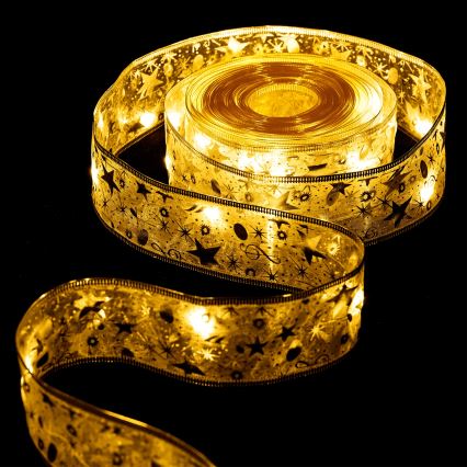 Aigostar - Cadena de luces LED 50 LEDs, 5 m, alimentada por 3 pilas AA, blanco cálido, color dorado