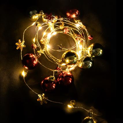 Aigostar - Cadena de luces LED de Navidad 20xLED/3xAA 2m blanco cálido