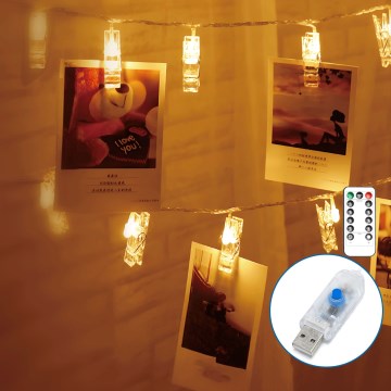 Aigostar - Cadena de luces LED decorativa 80 LEDs/5 W/USB, 13 m, blanco cálido