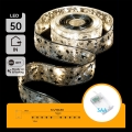 Aigostar - Cadena de luces LED navideña 50xLED/3xAA 5 m blanco cálido plateada