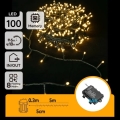 Aigostar - Cadena de luces LED para exterior 100 LED/8 funciones, 3xAA, 5,3 m, IP44, blanco cálido