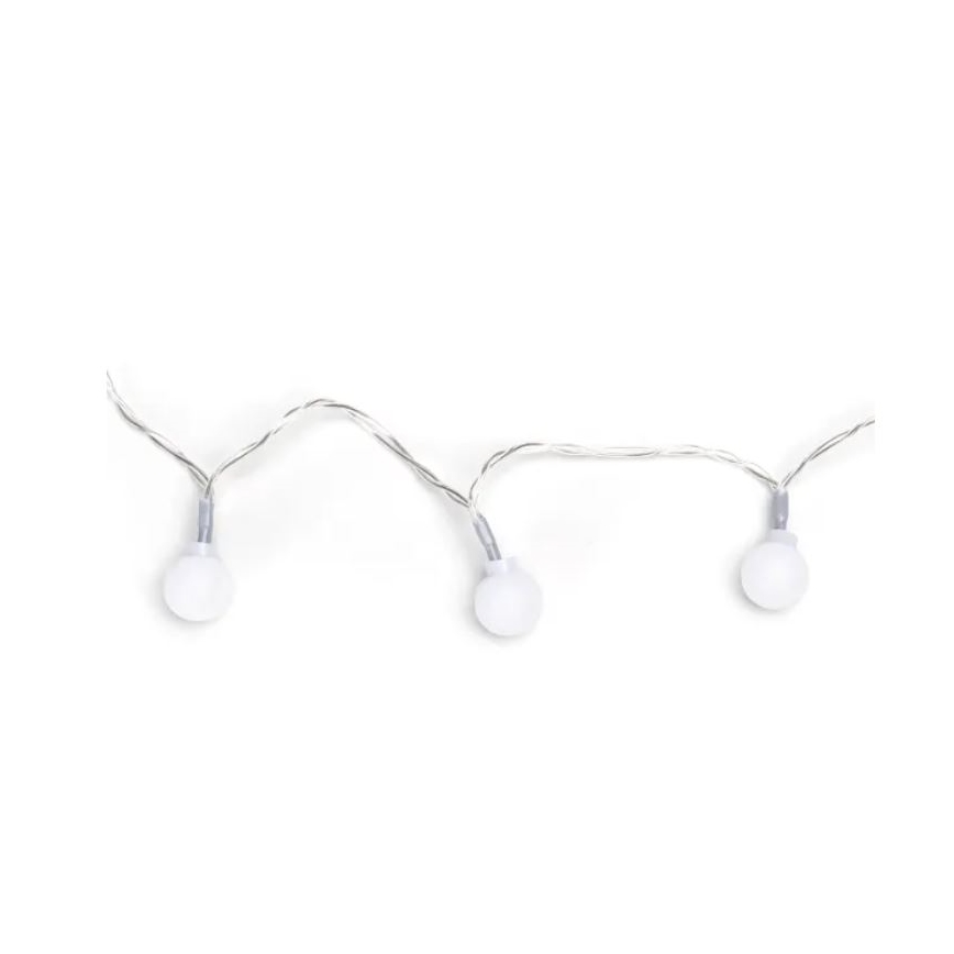 Aigostar - Cadena de luces LED para exterior, 100 LEDs, 3xAA, 8 funciones, 10,3 m, IP44, blanco cálido