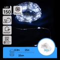 Aigostar - Cadena de luces LED para exterior 150 LEDs/8 funciones/3xAA 15,3 m IP44 blanco frío