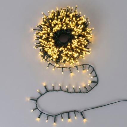 Aigostar - Cadena de luces LED para exterior 2500xLED/8 funciones 53m IP44 blanco cálido