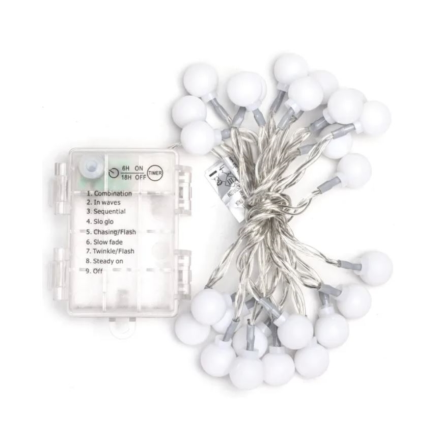 Aigostar - Cadena de luces LED para exterior 25xLED/3xAA/8 funciones 2,8 m IP44 multicolor